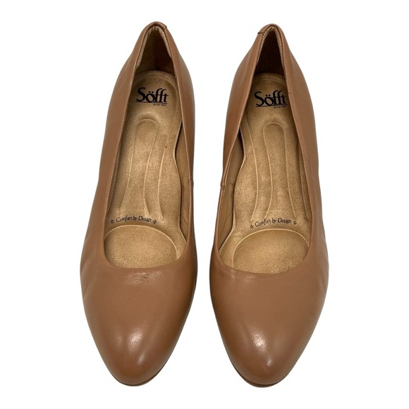 Sofft Parisa Tan Light Brown Leather Block Heel Casual Comfort Pumps Women’s 11 - Picture 5 of 16
